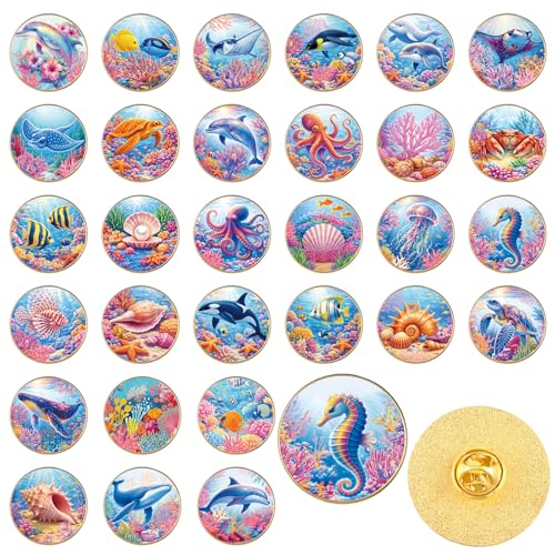 Image of Landical 30 /60 Pcs Enamel Pins Bulk Plant Flower Animal Lapel Pins Brooch Jewelry Gift for Backpack Clothes Hats Accessories