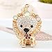 Produktbild jiwenhua Autoschlüssel Kette Exquisite Diamant-Tiger Legierung Auto kreativ Cartoon Tier Streifenbeutel Anhänger kleines Geschenk, Gold voller Diamantschlüssel Kette