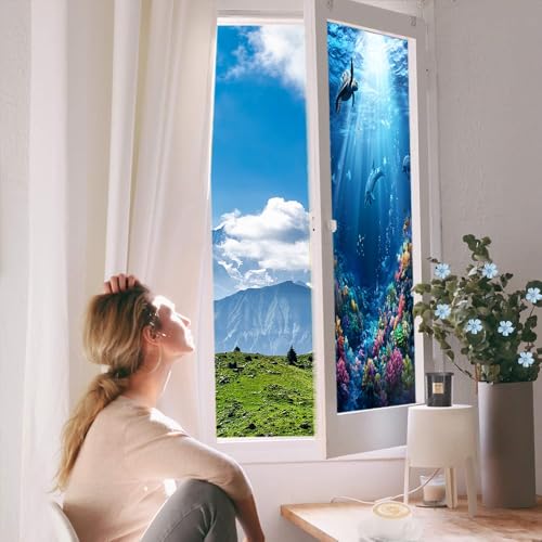 Película de privacidad para ventana con diseño retro marino miniatura 6