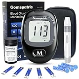 Gomspatric G-430 Blood Glucose Monitor Kit, High Accuracy Blood Sugar Monitor with 50 Test Strips,50 Lancets, No Coding, Glucose Meter,Diabetes Testing Kits for Home Use (Black)