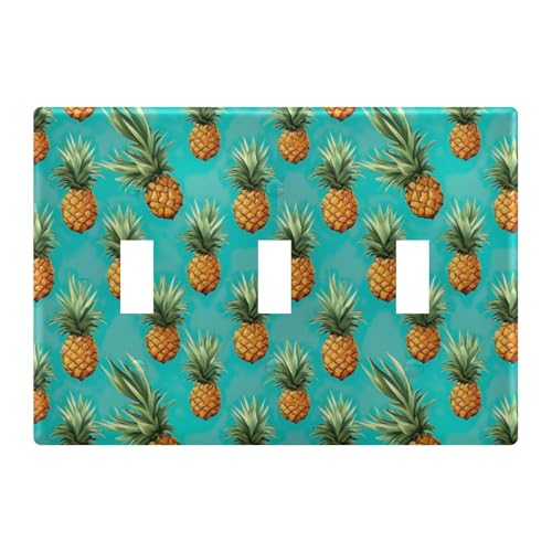 Light Switch Cover Pineapple Wall Plates for Electrical Outlets 3 Gang 202a8480