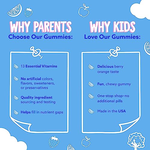 Feel Great Kids Multivitamin Gummies | Citrus & Strawberry Flavored Kids Gummies Multivitamins For Bone, Muscle & Immune Support | Chewable Vegetarian Gummy Vitamins | 45 Day Supply #TOP5