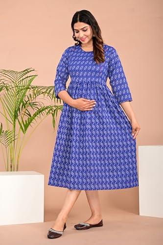 Image of Shantika Women's Maternity Dress Feeding Kurti with Zippers