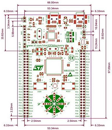Waveshare STM32 Discovery Kit for STM32 F3 Series with STM32F303 MCU STM32F3DISCOVERY On-Board ST-Link/V2 Cortex-M4 STM32 Development Board