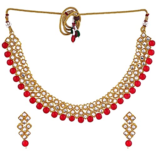 Estele Gehena Gold Plated Exotic Kundan Wedding Jewellery Set For Women (B0B575KP3Q) Amazon Price History, Amazon Price Tracker