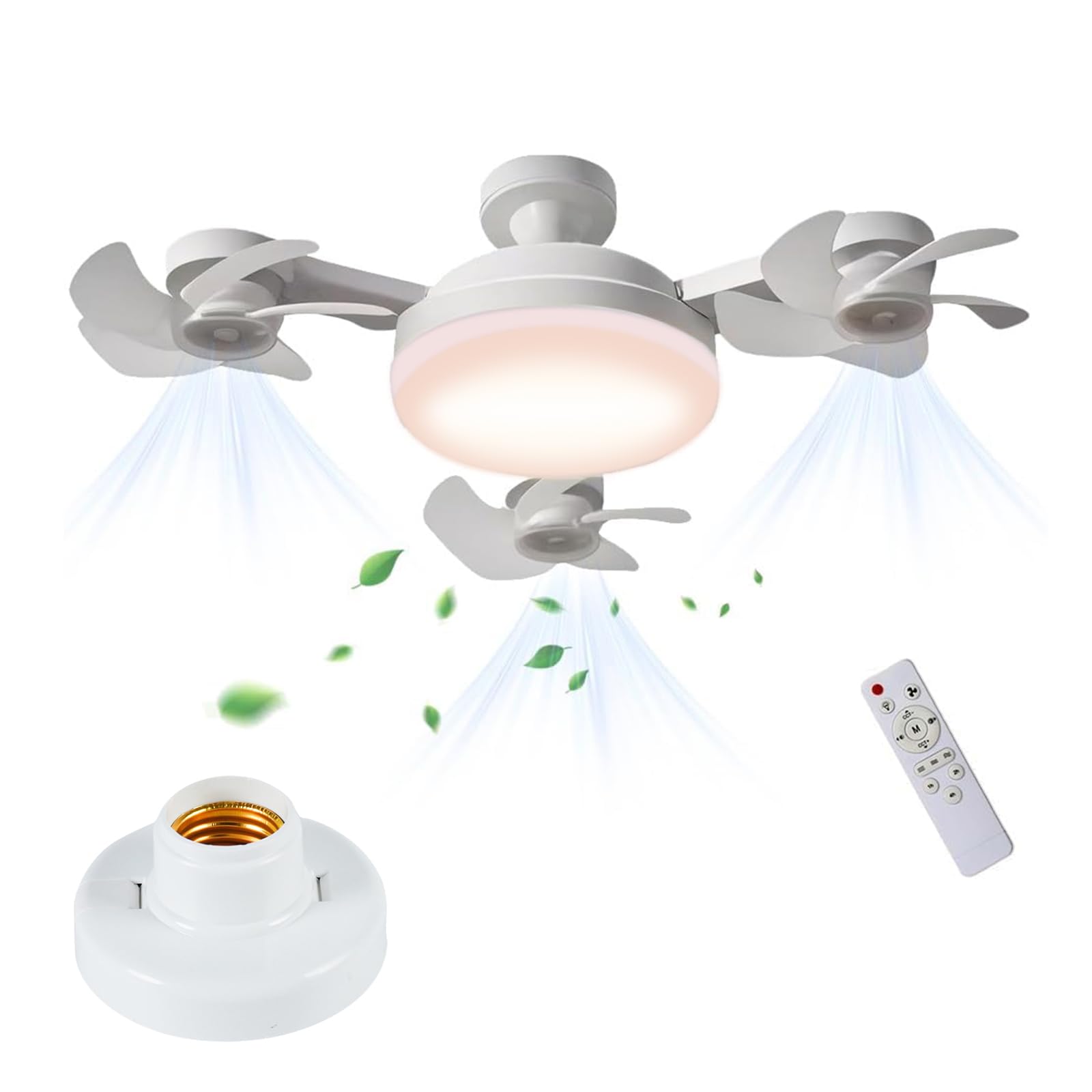 Ceiling Fan with Lights and Remote 2026 New 3 Heads Drone Ceiling Fans