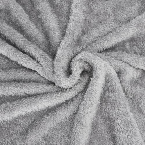 Nobleza Hundedecke Weiche Fleecedecke Waschbare Deck für Haustier Hunde Katzen Welpen Weiche Warme Matte, Hellgrau 100 * 80cm