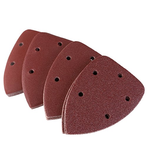 PIXNOR 40pcs Mouse Detail Sander Sandpaper Sanding Paper Hook Loop Assorted 40 80 120 240 Grits