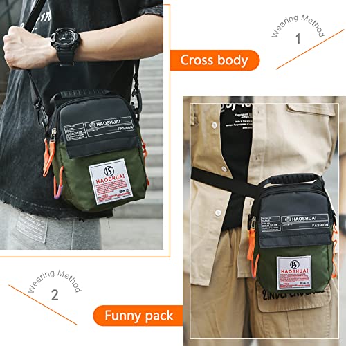 Jakago Waterproof Shoulder Bag Universal Small Messenger Bag Handbag Mobile Phone Pouch Cross Body Bag Purse With Shoulder Strap For Outdoor Sport Travel Hiking Camping (Green) #TOP2