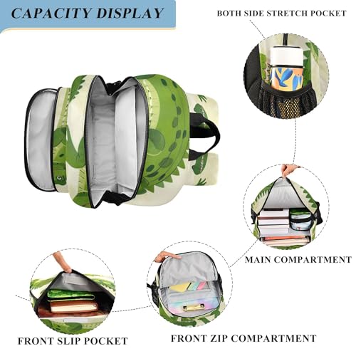 Alligators Green Crocodile School Backpack Laptop Travel Backpack for Kids Girls Boys, Computer Notebooks Bookbag with Reflective Stripes4