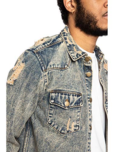 Image of VICTORIOUS Men's Distressed Denim Jacket