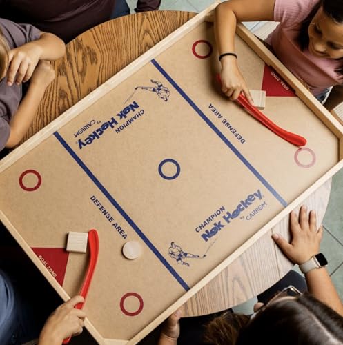 Carrom Champion Nok Hockey Game juego de mesa madera miniatura 5
