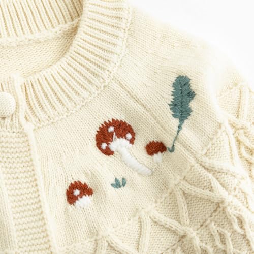 Image of Simplee kids Baby Sweater Toddler Girls Cardigan Sweater Embroidered Strawberry Knit Sweater