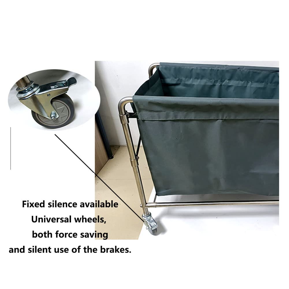 Carrito portátil resistente para limpieza y servicios de ropa de cama, carrito de fácil movilidad para limpieza eficiente y suministros de limpieza, ideal para hoteles y uso doméstico