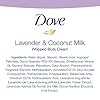 Dove Whipped Body Cream Dry Skin Moisturizer Lavender and Coconut Milk Nourishes Skin Deeply, 10 Ounce (Pack of 3)