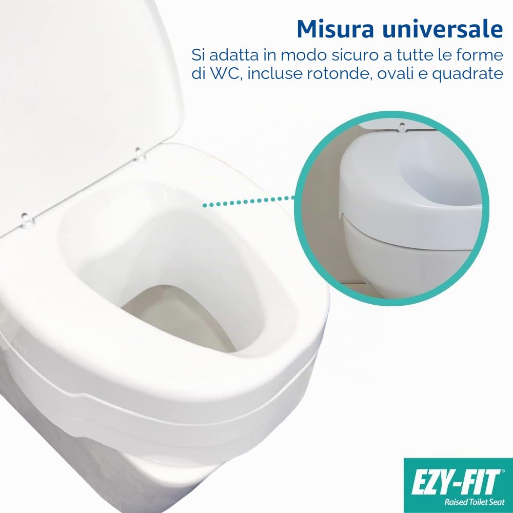Helping Hand Company EZY-FIT - Rialzo per WC da 15,2 cm, senza coperchio, sicuro aiuto per il bagno per anziani e disabili, misura universale per WC rotondi e quadrati, stabile e portatile, altezza