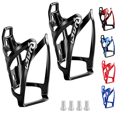 Suruid Porte Bidon Velo, Porte Gourde VTT, Porte-Bouteille Vélo de Route, Porte-gobelet Léger et Solide pour Le Cyclisme,en Plein Air - 2 Pack (Noir)