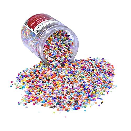 Image of Mandala Crafts 11 /0 Glass Seed Beads for Beadwork - 13000 Pcs 2mm Rainbow Mixed Round Small Rocaille Beads for Jewelry Making, Necklace Bracelet Earring Craft Supplies