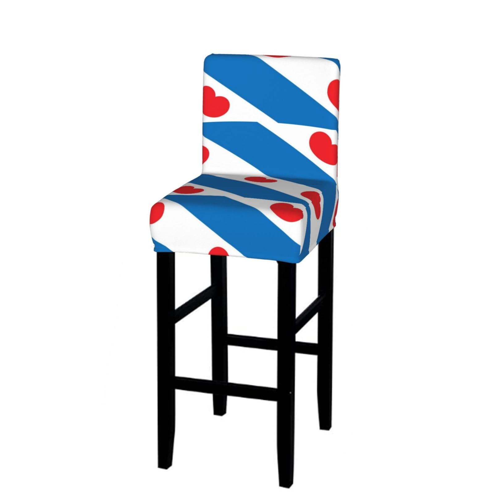 Flag of Friesland Bar Stool Cover-Stretchy Chair Slipcover for Kitchen