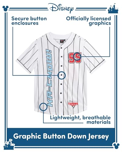 Image of Disney Womens Baseball Jersey Lightweight Graphic Baseball Shirts for Women | 100% Polyester Fabric, Lightweight & Breathable, Mesh or Button-Down Styles