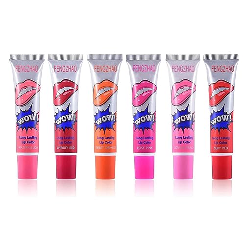 6 Colors Tattoo Magic Color Lip Stain Tint Long Lasting Lip Gloss...