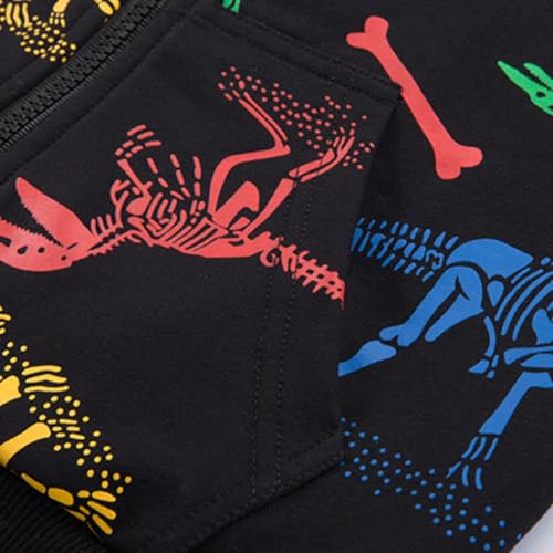 Mud Kingdom Boys Hoodies Outerwear Jackets with Hood Long Sleeve Spring Fall Casual Dinosaur Print Side Pockets Zipper4