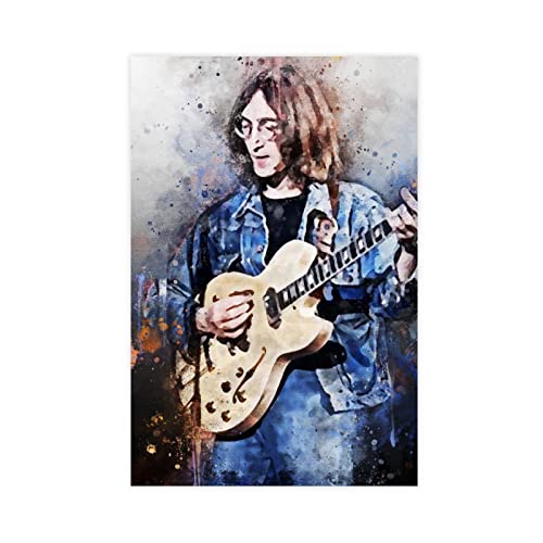 Poster légendaire guitariste John Lennon sur toile pour chambre à coucher, paysage, bureau, décoration sans cadre, 50 x 75 cm - Les Beatles, Paul McCartney, John Lennon, RIngo Starr, George Harrison Poster légendaire guitariste John Lennon sur toile pour chambre à coucher, paysage, bureau, décoration sans cadre, 50 x 75 cm