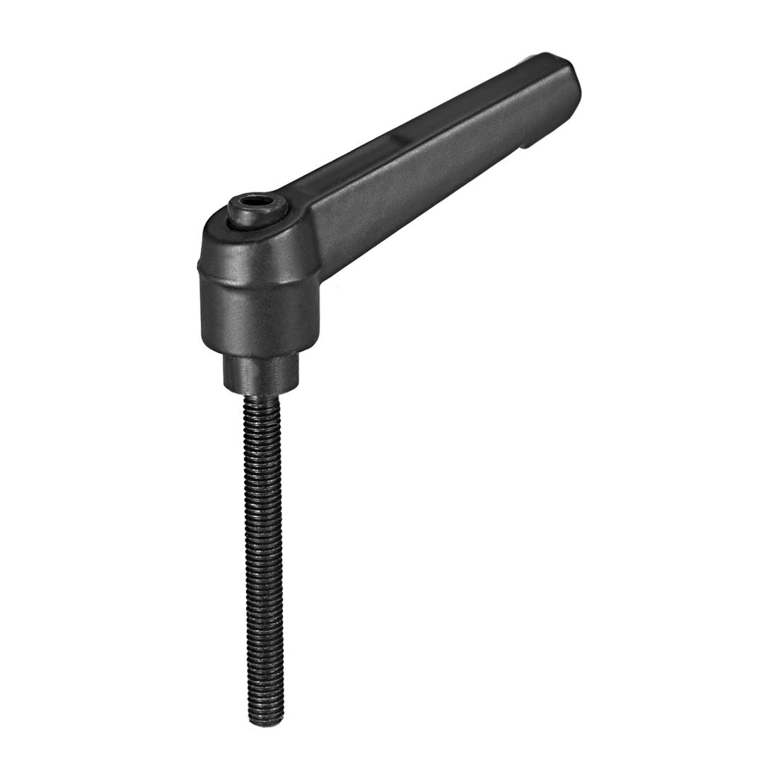 uxcell Adjustable Clamping Lever Handle M5 x 50mm Metric Black Oxide Carbon Steel Male Threaded Stud Hand Knobs Push Button Ratchet Rotating Screw Handles Bolts with Locking Lever Black