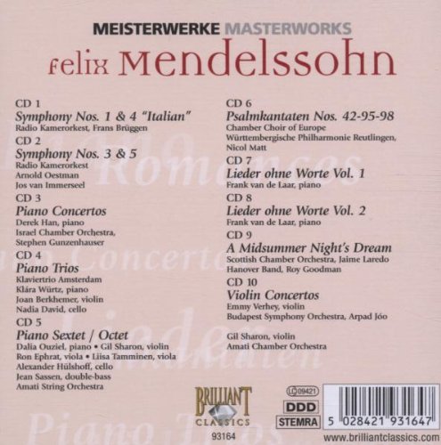 Masterworks: Mendelssohn Set]