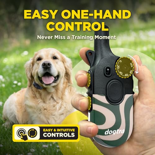 Image of Dogtra 200iQ Remote Training E Collar - 100 Levels, Tone, Vibration, 1 /2 Mile Range - Compact, Waterproof, One-Handed Control for Dogs 10 lbs+ - Lightweight Design for Daily Training - Cafe Swirl