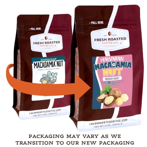 Image of Fresh Roasted Coffee, Hawaiian Macadamia Nut Flavored Drip Ground Coffee, Medium Roast, Kosher, 12 oz