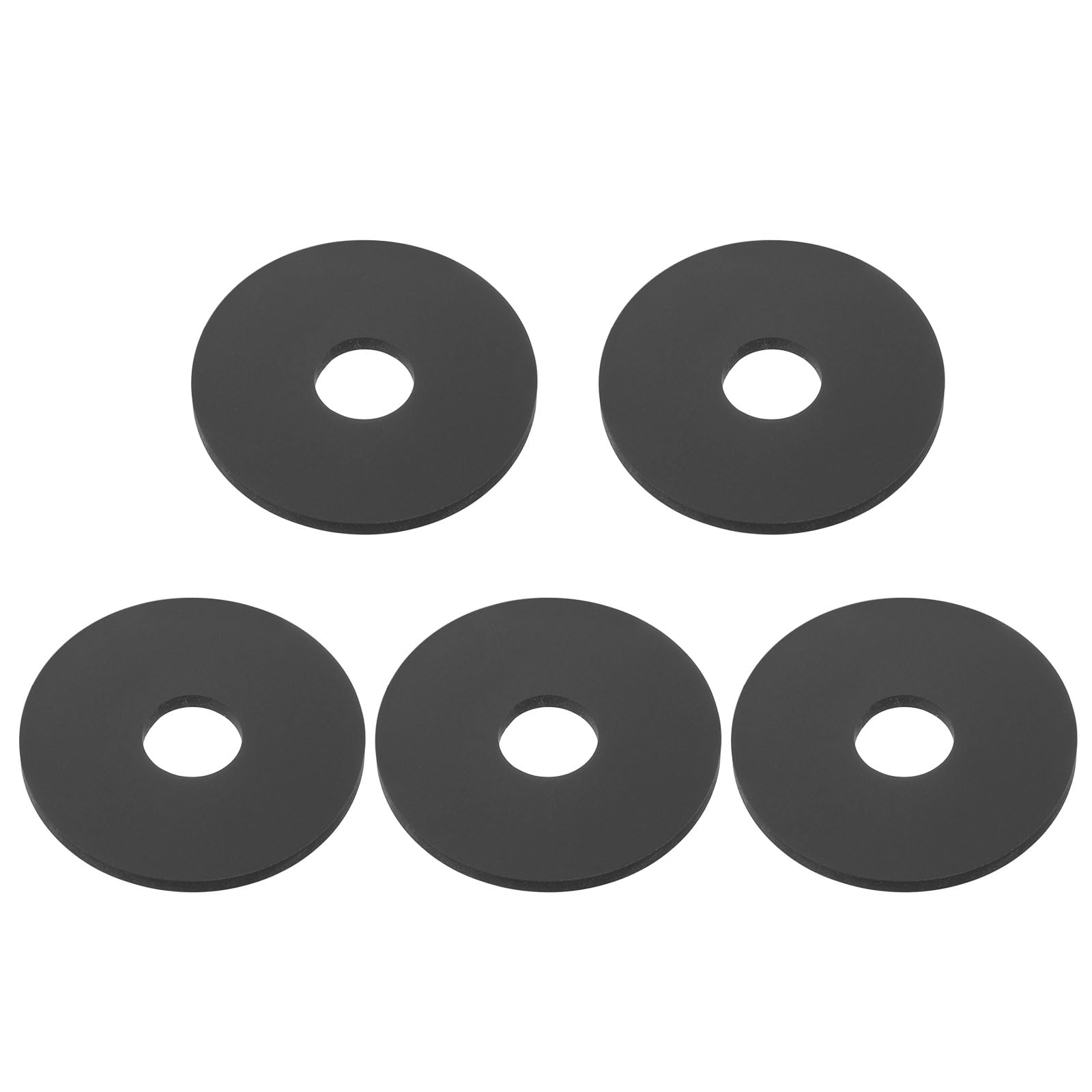 DEFANEX 5Pcs Silicone Flat Washer (ID M10mm OD 35mm Thick 2mm) - Soft & Flexible O Sealing Ring Fastener Sealing Spacer Gasket Accessories for Shower Head Water Hose Valve Pump, Black