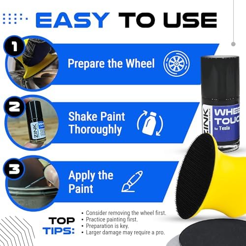 Premium Tesla Wheel Curb Rash Repair Kit for Model Y 20-inch Gunmetal Grey Helix 2.0 Rims - DIY Kit with Color-matched Touch Up Paint - Made in USA — 사진 7