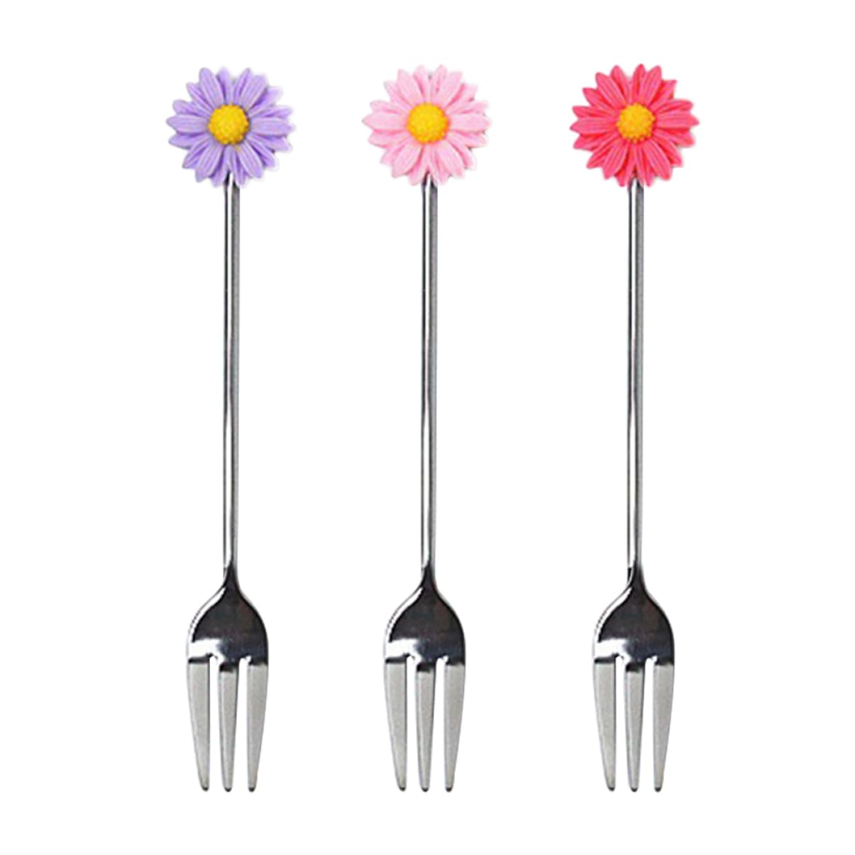 MAGICLULU 3 Pièces Fourchettes à Dessert Fourchettes à Gâteau Accessoires de Fête pour Maison Banquets et Bars Couleur Aléatoire