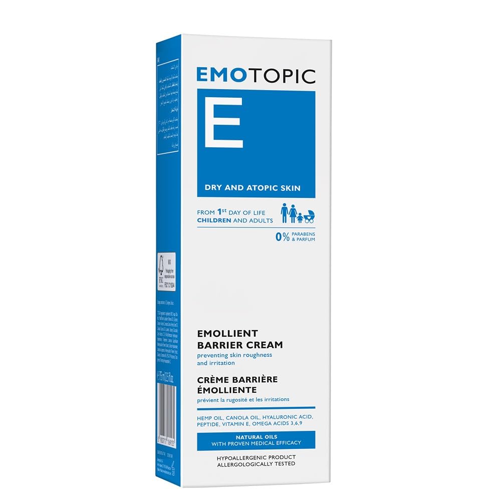 Pharmaceris Emotopic, Emollient Barrier Cream for Face and Body, Preventing Skin Roughness and Irritation, Hypoallergenic Cream - 75 ml