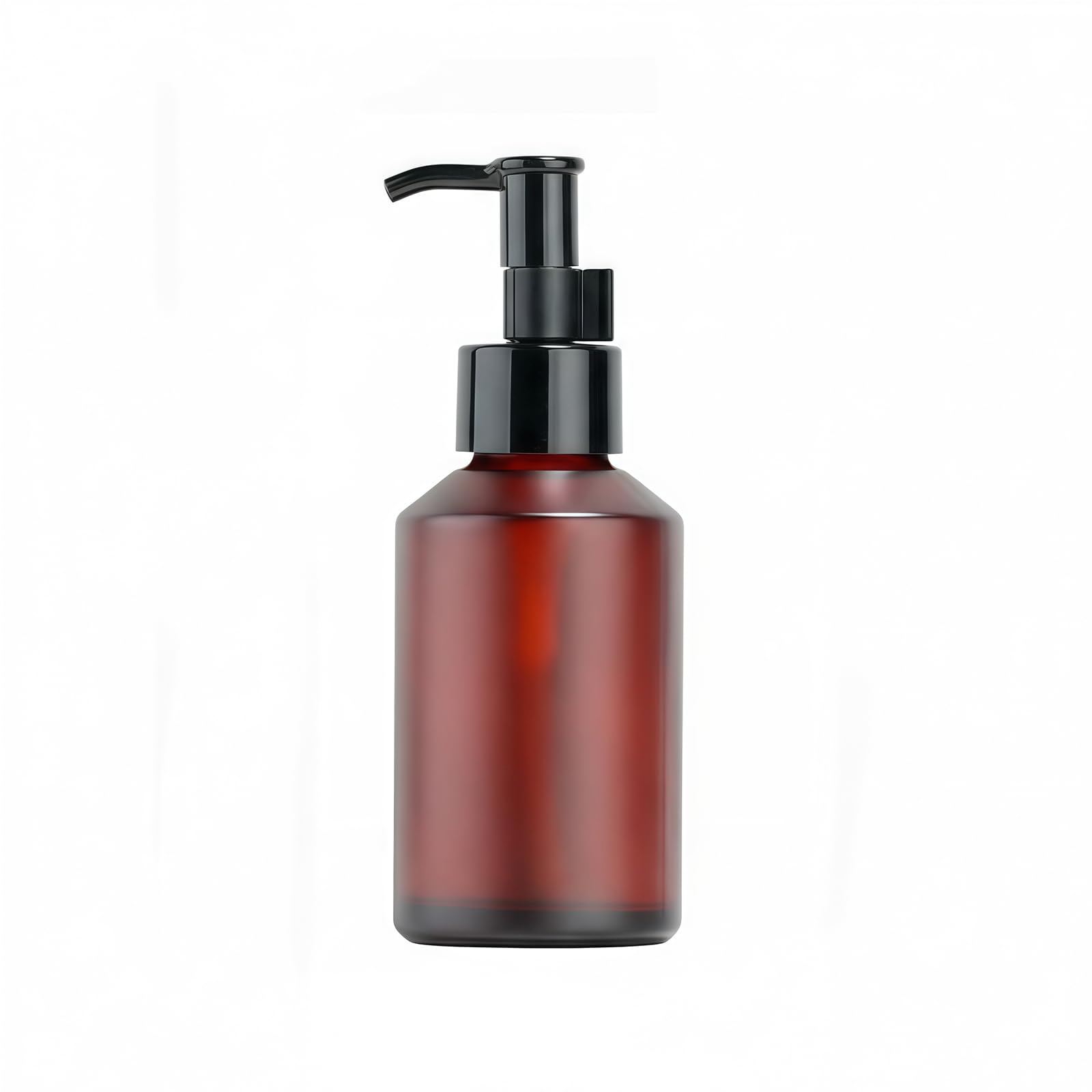 QUUPY 120ml/4oz Frosted Wine Red Frosted Glass Lotion Pump Bottles