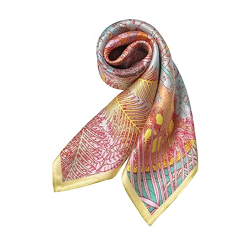 100% Mulberry Silk Scarf 21 "x 21" Square - Neck Scarf - Women Men Small Square Pocket Scarf - With Gift Packed2