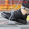 R-Win Waterproof Safety Shoes 10KV Insulated Shoe for Men Women Non Metal Composite Plastic Toe Cap Trainers Puncture Proof Lightweight Work Boots Black #2