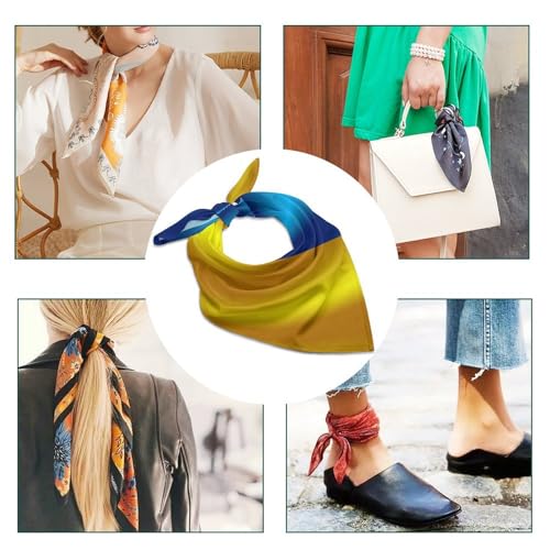 Silk Head Scarf for Women, 25 Inch Satin Hair Head Sleeping Wraps Fashion Square Hair Scarves Bandanas4