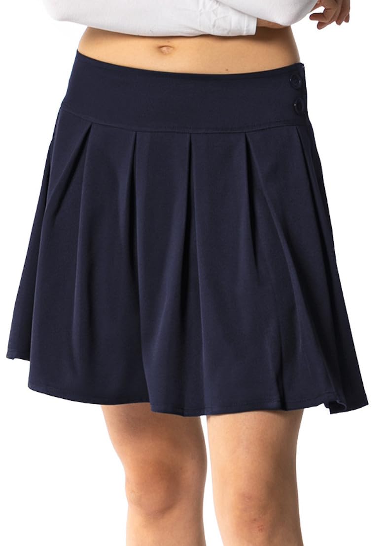 In One Clothing Falda para niña: falda plisada clásica con pantalones cortos interiores para escuela, ocio y fiestas