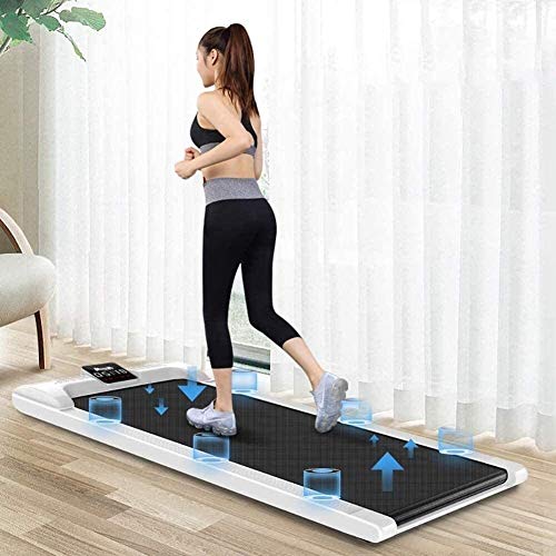 Image of Treadmill Multifunctional Flat Treadmill Simple Folding Walking Machine Household Gym Fitness Equipment for Men and Women White