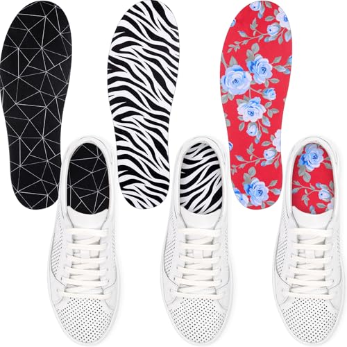 Image of 3 Pairs No Show Socks Sockless Shoe Liner Washable Barefoot Shoe Insoles No Slipping Inserts(Classic Style)
