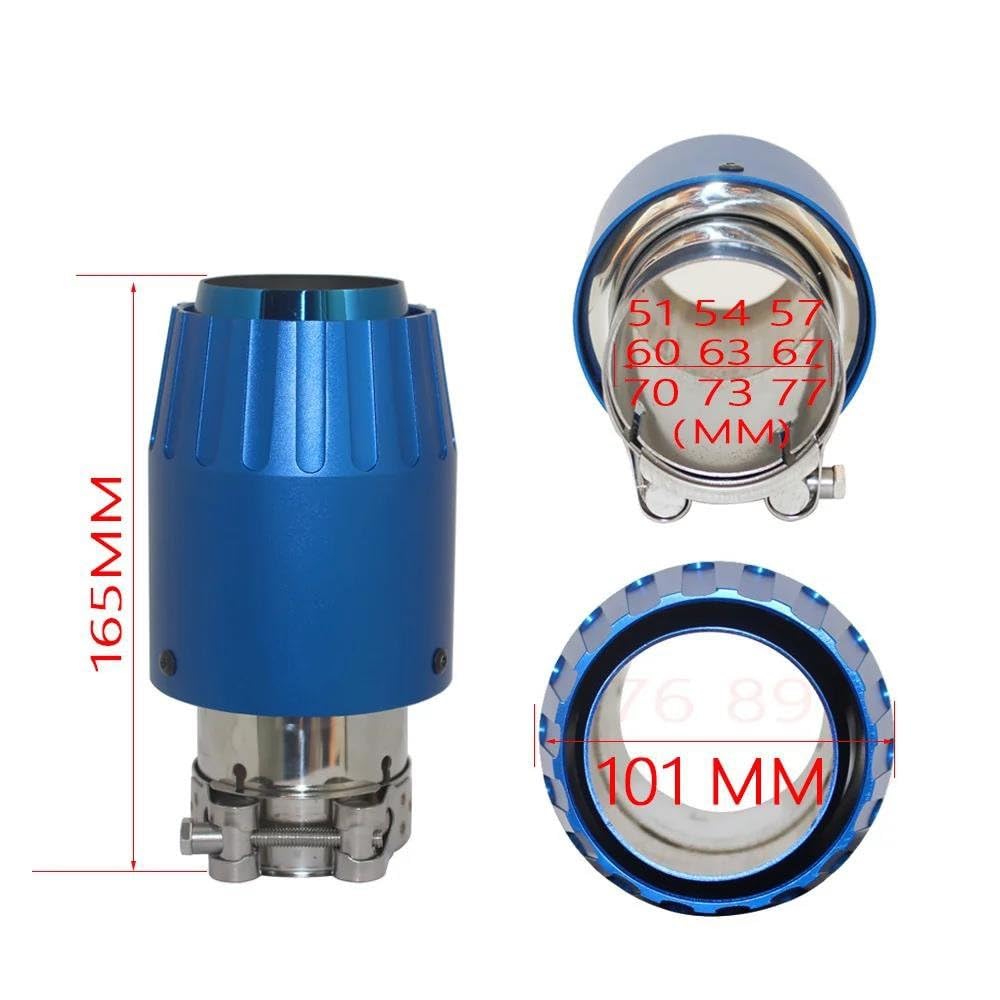 Tubo De Escape Punta De Silenciador De Tubo De Escape De Coche De Aluminio Silenciadores Negros Universales Decoración Final Tamaño Múltiple Garganta Cola(60mm-89mm)
