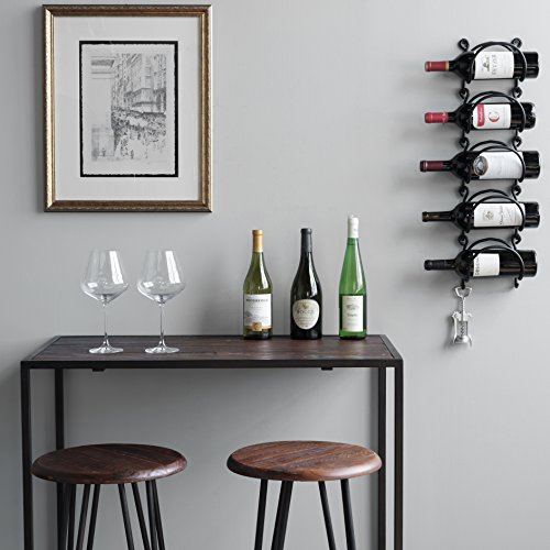 Wallniture Wrought Iron Wine Rack – Wall Mount Bottle Storage Organizer – Rustic Home Decor Set Of 3 #TOP2