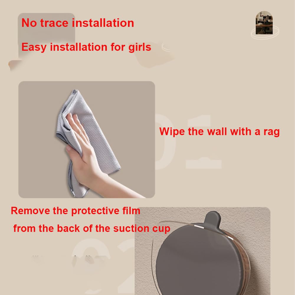 Orzech naścienny półka z przyssawką 60 cm (23,6 cala) - bez wiercenia, łazienka, kuchnia, pralnia zlew nizer, stylowe kremowe wykończenie, oszczędność miejsca rozwiązanie do przechowywania