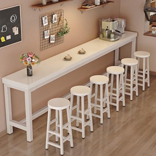 Mesa de bar, mesa de desayuno, mesa de café de cocina, pub, marco de madera y metal para espacios pequeños