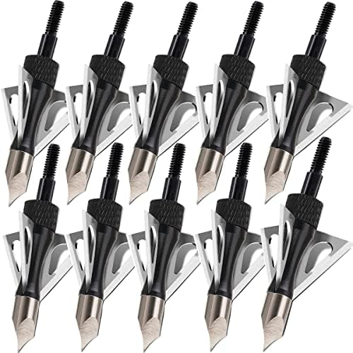 Archery Arrow Broadheads, Sinbadteck 12PK 3-Blade Hunting Broadheads 100 Grain Arrow Tips for Compound Bow Arrows and Traditional Bow Bowhunting, Pack of 12 Archery Arrow Broadheads, Sinbadteck 12PK 3-Blade Hunting Broadheads 100 Grain Arrow Tips for Compound Bow Arrows and Traditional Bow Bowhunting, Pack of 12