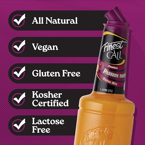 Finest Call, Passion Fruit, 1 L, Purea Di Frutta Con Frutto Della Passione E Zucchero Di Canna, Aromi 100% Naturali, Gluten Free, Ideale Per Cocktail, Smoothie, Topping E Dessert - 5