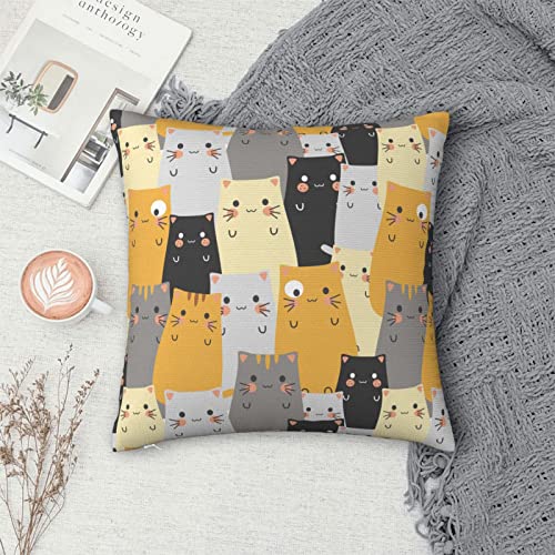 Funny Cat Throw Pillow Cover 18X18 Inch Cute Throw Pillowcase For Couch Sofa Bed Bedroom Car Living Decor #TOP2