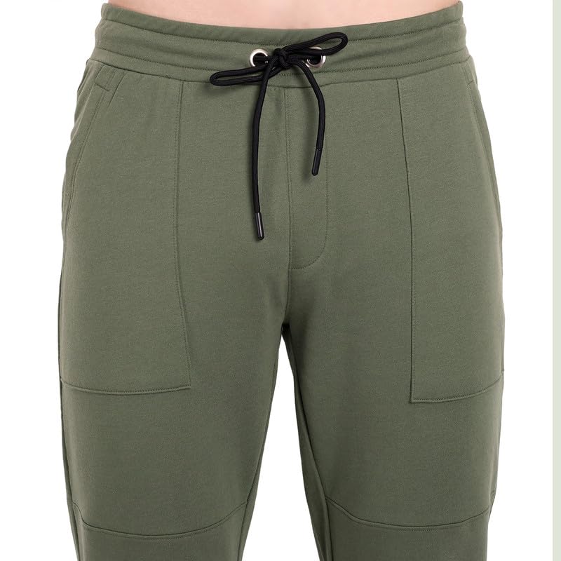 Image of ONE SKY Winter Wear Track Pants for Men, Versatile Joggers, Breathable Cargo Lower, Durable Sports Trackpants, Stretchable Waistline & 2 Pockets, Cotton Blend Loungewear, Easy Care Night Pants